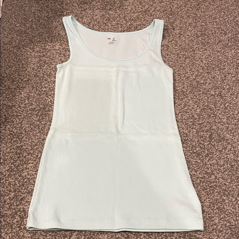 GAP Soft Aqua Ribbed Tank Top